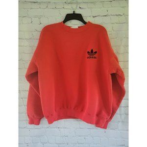 Mens ADIDAS Red Vintage USA Made Embroidered Logo Crew Sweater Sz Medium